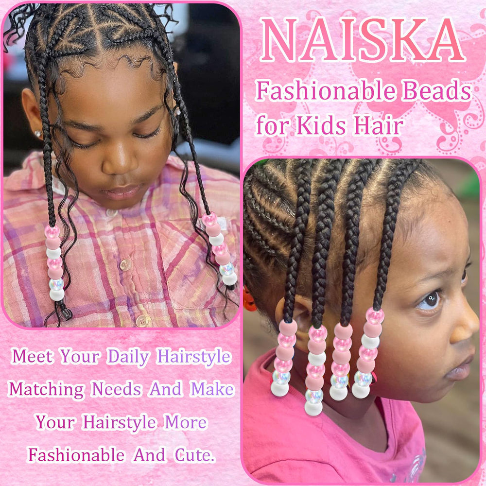 NAISKA label and bead material detail highlighting acrylic quality and safety
