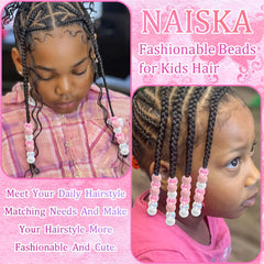 NAISKA label and bead material detail highlighting acrylic quality and safety
