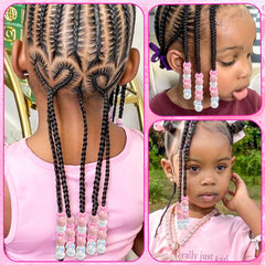 NAISKA lifestyle image of girl wearing beaded braids for festive look