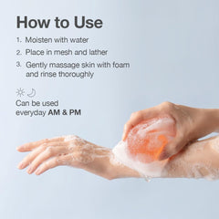 Naisture lather in hands demonstrating mild foaming and easy rinse