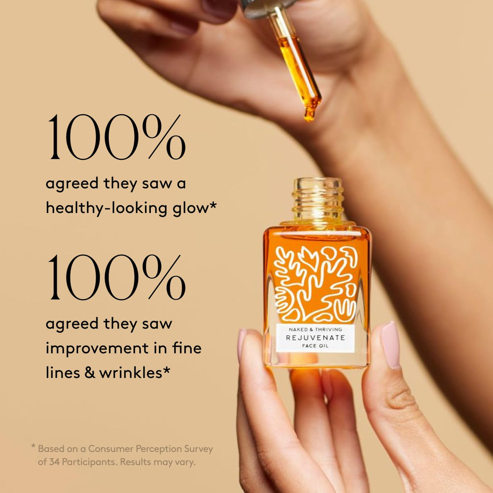Naked & Thriving oil texture on skin demonstrating lightweight, non-greasy absorption