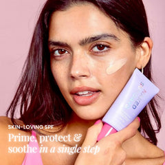 Naked Sundays pump dispensing lotion to show easy application and controlled coverage