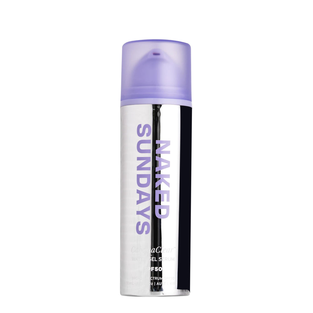 Naked Sundays front packaging showing clear SPF 50 protection and benefits