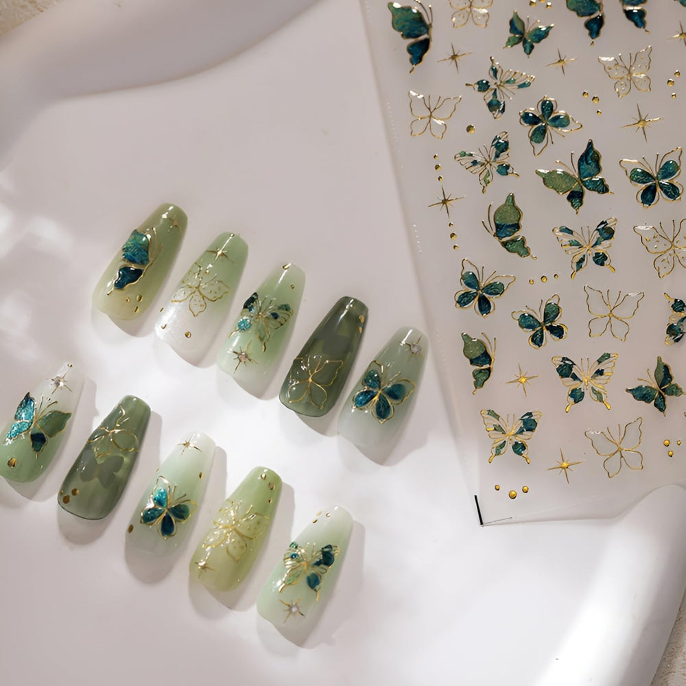 Lifestyle shot of Namrec manicure setting showing polished nails and party-ready finish