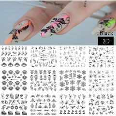 Namrec lifestyle image of party manicure showcasing retro black nail design appeal