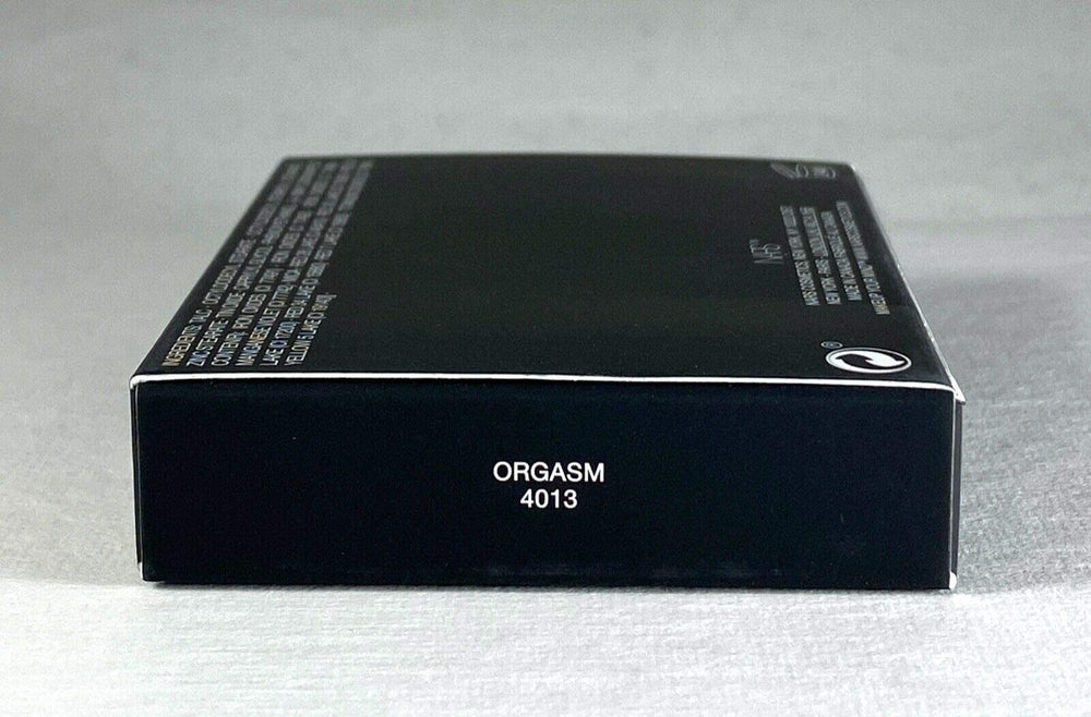 NARS Orgasm blush next to ruler showing full-size 0.16 oz scale