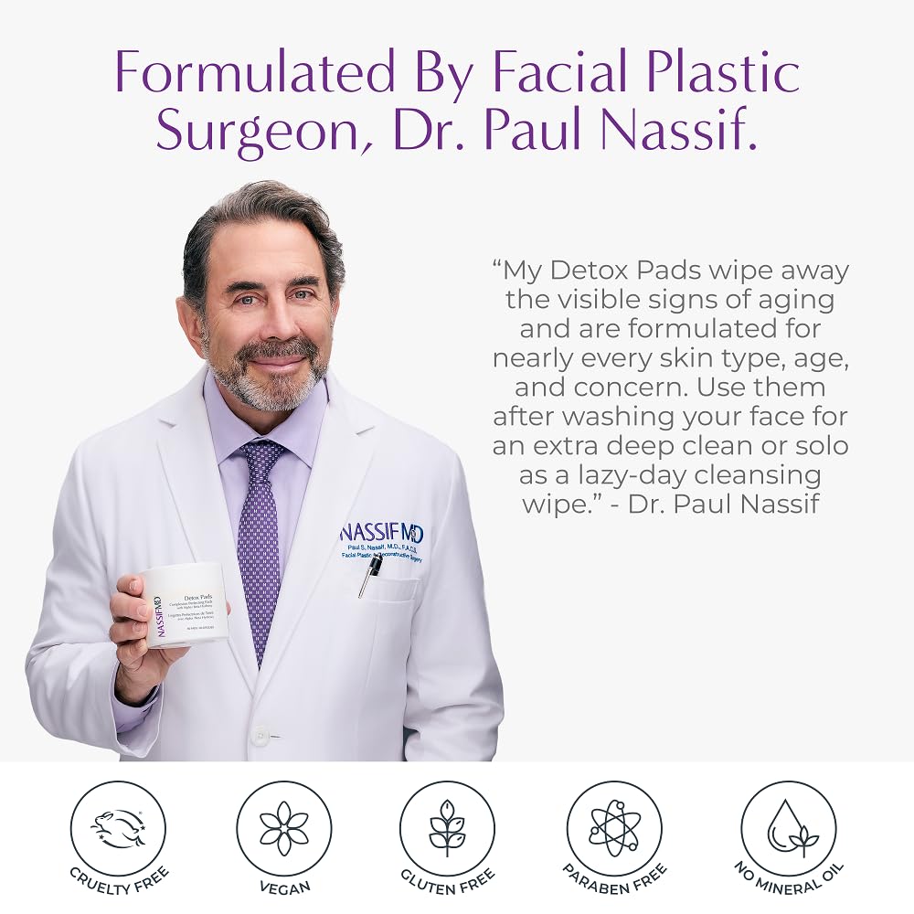 NASSIFMD applying pad to cheek illustrating pore-refining action