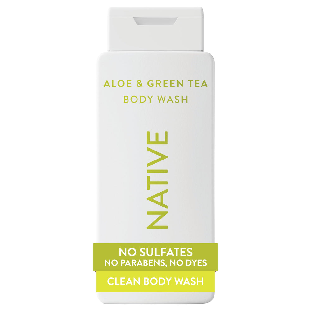Native front packaging showing clean aloe and green tea design, easy identification