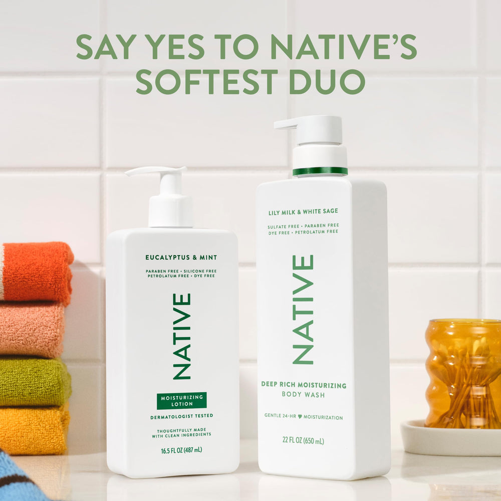Native award badge beside bottle signifying recognized clean beauty wins