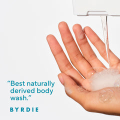 Native body wash lather on hand demonstrating rich, hydrating foam