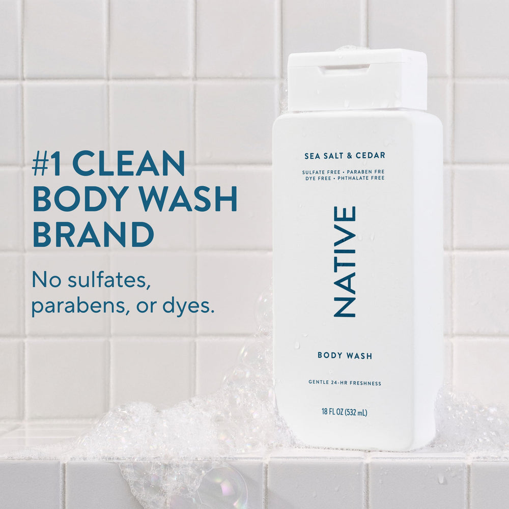Native gel texture close-up highlighting smooth lather and gentle cleanse