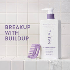 Native conditioner back label displays ingredients list and transparency benefit