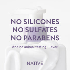 Native conditioner bottle paired with Native shampoo for a complete routine benefit