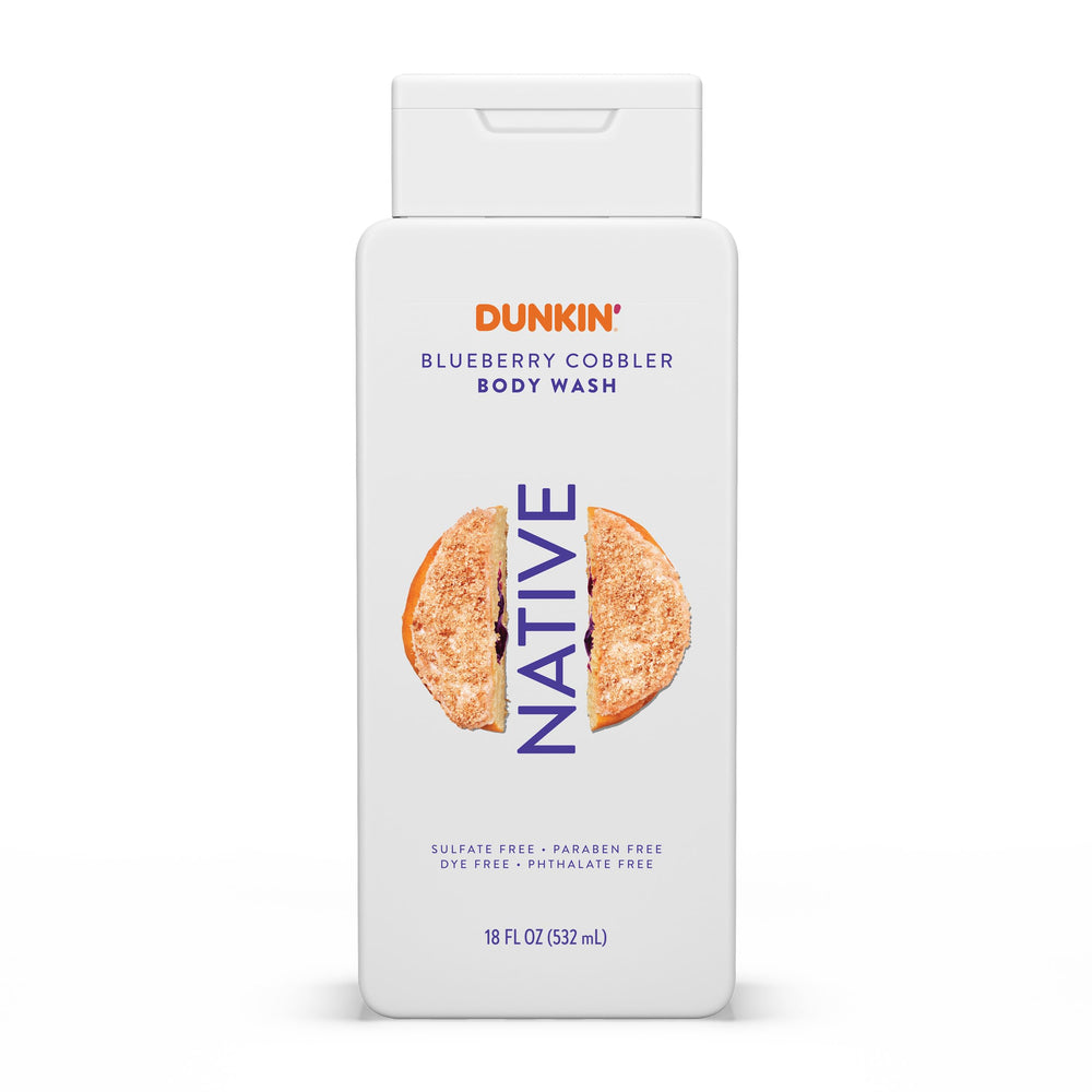 Native Dunkin Blueberry Cobbler front bottle showing scent and size benefit