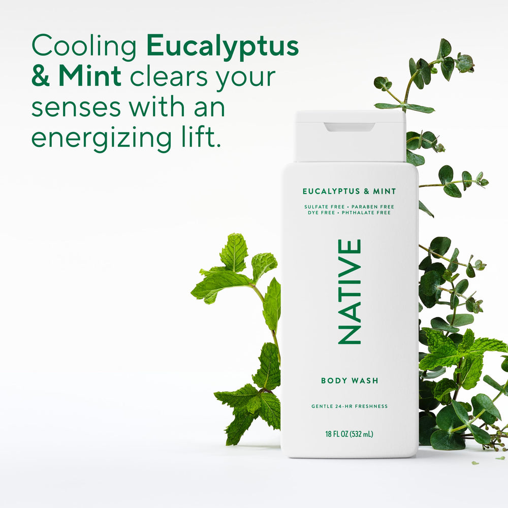 Native ingredient list card highlighting plant-derived cleansers and skin-friendly benefit