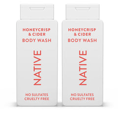 Native bottle front packaging showing Honey Crisp & Cider scent and clean design benefit