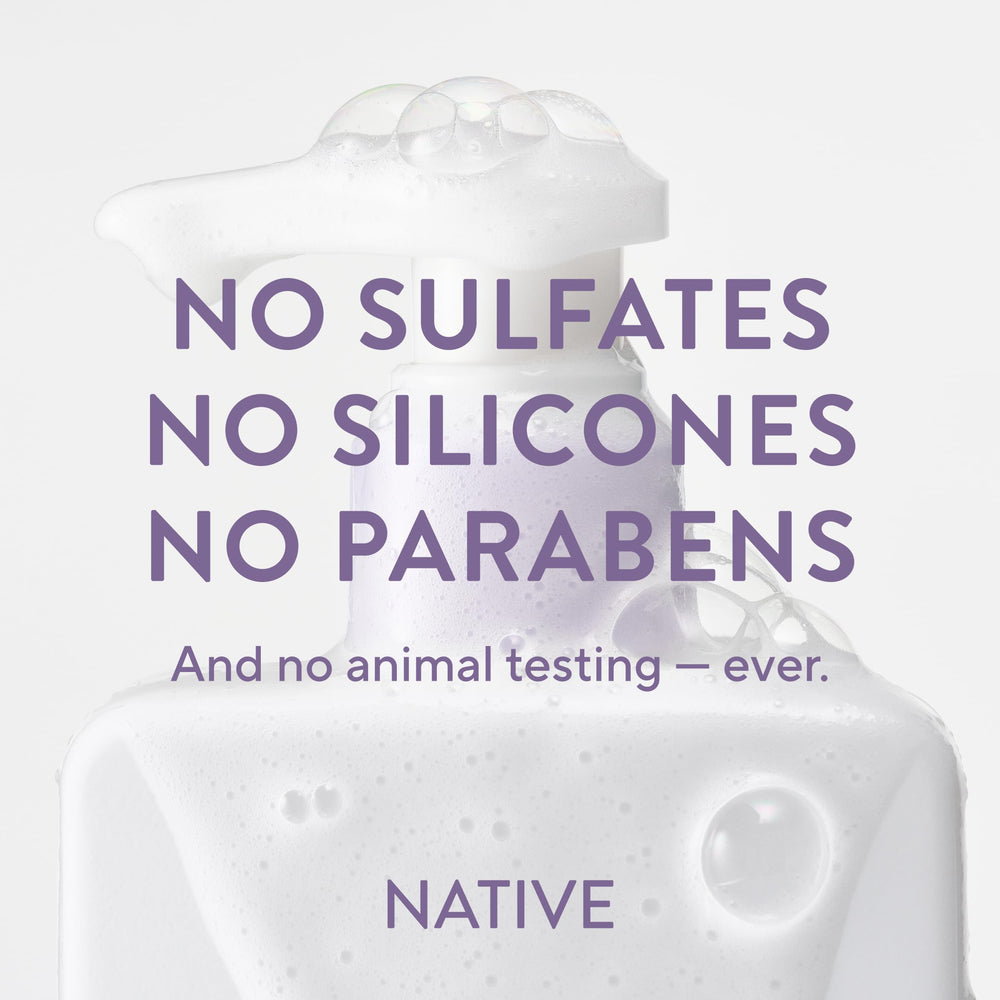 Native in-shower use with hair lathered to illustrate thorough scalp cleansing