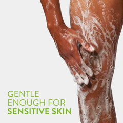 Native bubbly bath scene with body wash creating soft bubbles for relaxing bath time