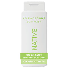 Native key lime & sugar front bottle showing label and size for clear identification and trust