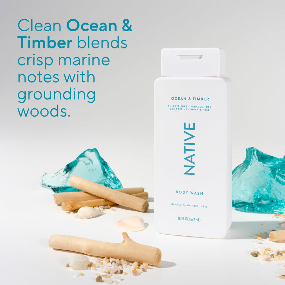 Native ingredient label close-up showing clean, plant-based formulation