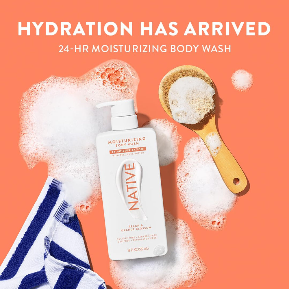 Native body wash paired with lotion and deodorant showing coordinated self-care benefit