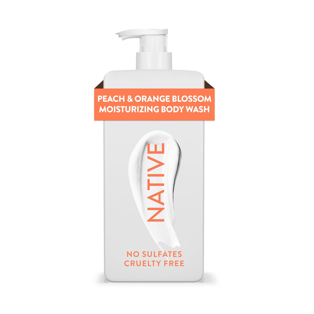 Native bottle front packaging showing Peach & Orange Blossom scent benefit freshness
