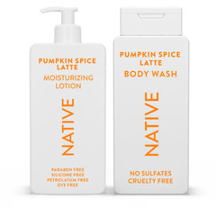 Native Pumpkin Spice Latte set front view showing clean packaging and cozy scent benefit