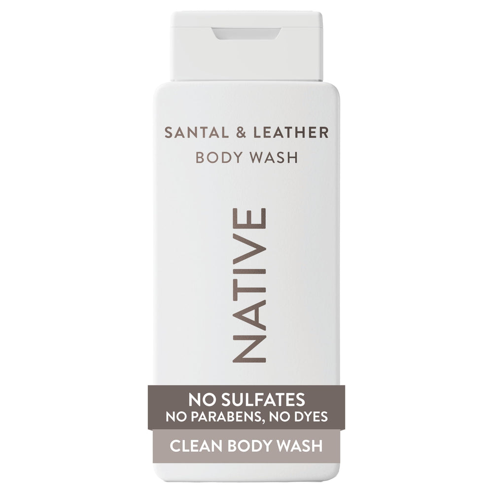 Native front bottle showing label and scent for a clean shower experience