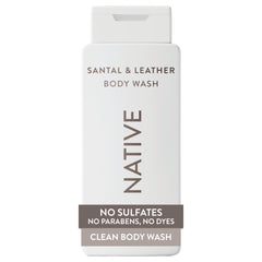 Native front bottle showing label and scent for a clean shower experience