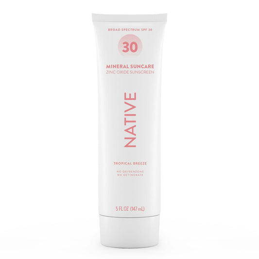 Native sunscreen front tube showing brand and SPF 30 protection benefit