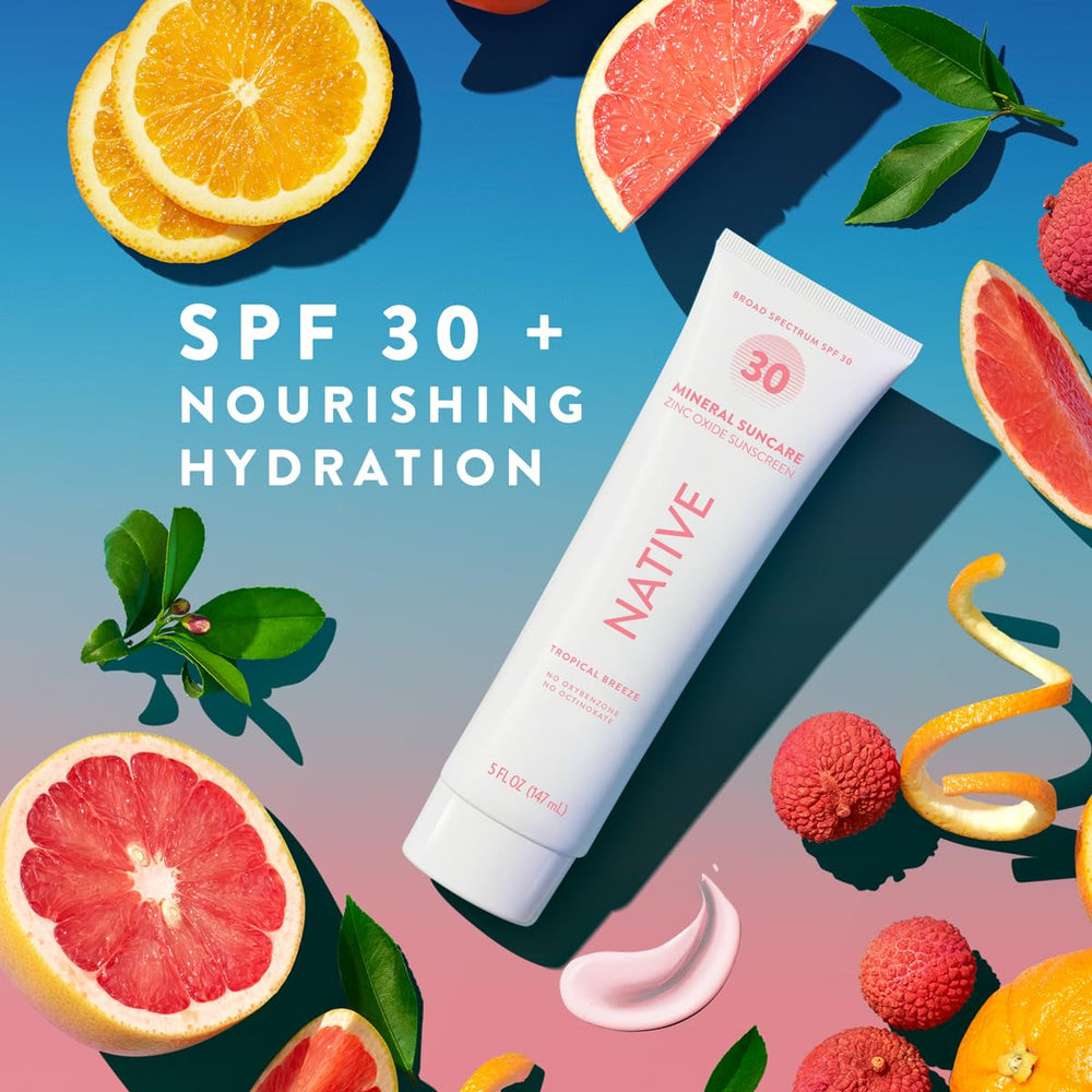 Native sunscreen creamy texture close-up illustrating smooth, lightweight spread