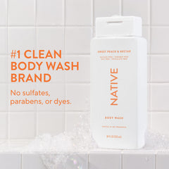 Native pump close-up highlighting easy dispensing for quick showers