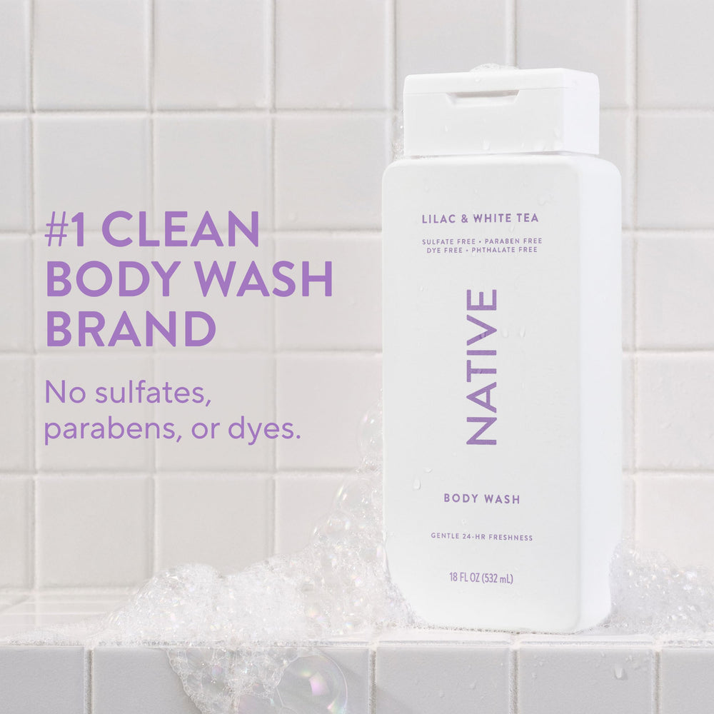 Native creamy lather texture on hand illustrating gentle, hydrating foam