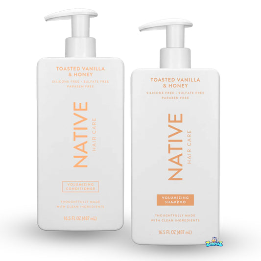 Native bottle front packaging showing toasted vanilla honey scent and benefits