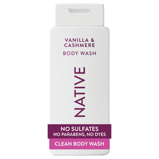 Native bottle front packaging showing fragrance and 18 oz size benefit