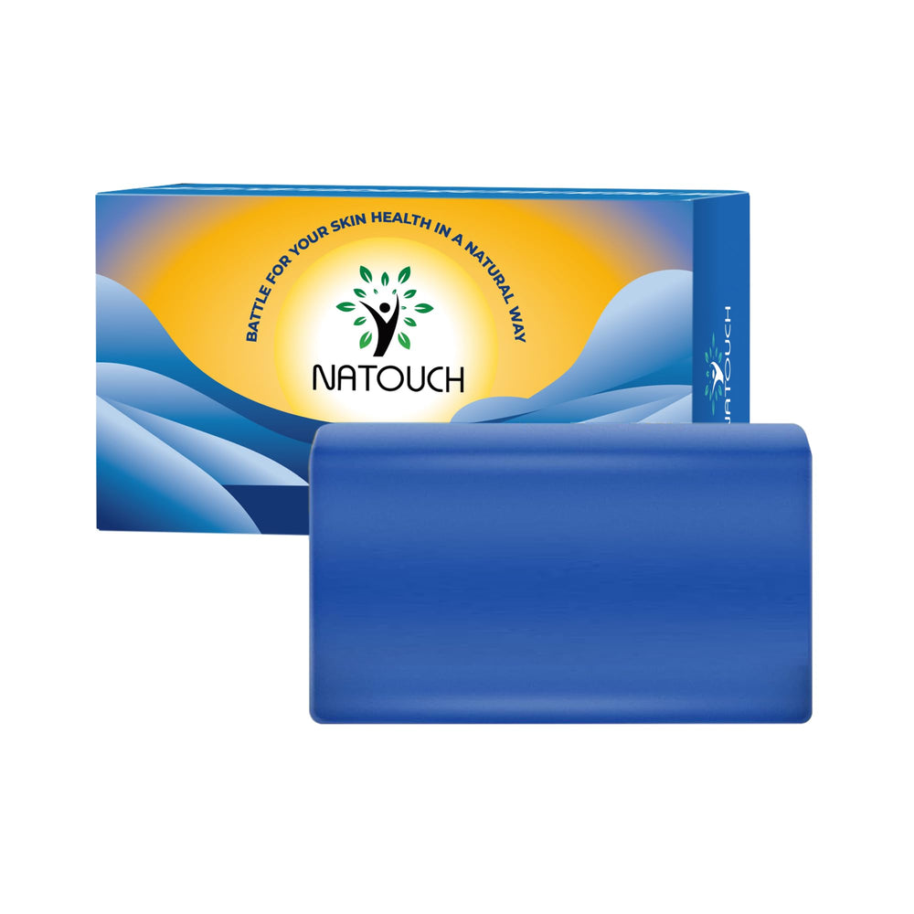 Natouch front bar soap showing clean packaging and herbal benefit