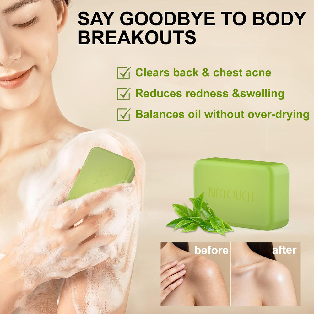 Natouch ingredient label highlighting tea tree oil and 1% miconazole