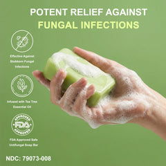Natouch lather on hands demonstrating rich foam for deep cleansing