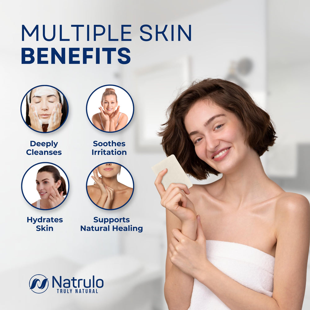 Natrulo soap close-up texture revealing creamy surface for gentle cleansing