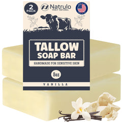 Natrulo front packaging showing beef tallow soap and benefits