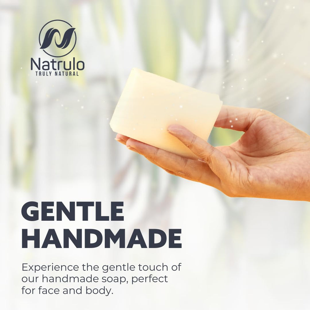Natrulo soap in bathroom setting suggesting everyday use and calm routine