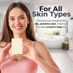 Natrulo soap creating rich lather in hand for gentle moisturizing benefit