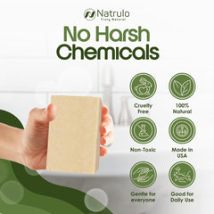 Natrulo soap lather in hand demonstrating gentle effective cleansing