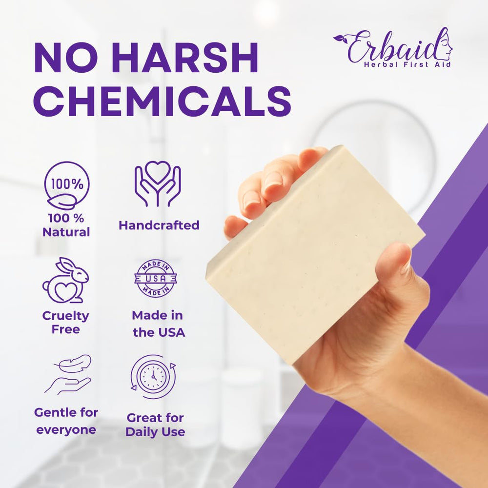 Natrulo lather applied to face illustrating even coverage and rinseability