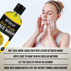 Natrulo applied to face showing targeted oily-area cleansing