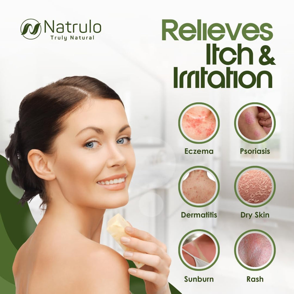 Natrulo close-up of oatmeal texture highlighting soothing properties