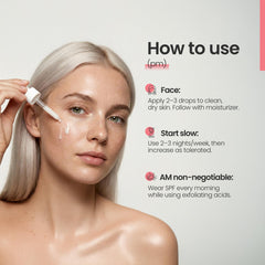 Natural Outcome conceptual before and after showing refined pores and improved texture benefit