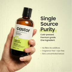 natural outcome label detail highlighting cold-pressed, hexane-free purity benefits