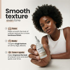 natural outcome close-up label listing glycolic and phytic acids for ingredient transparency