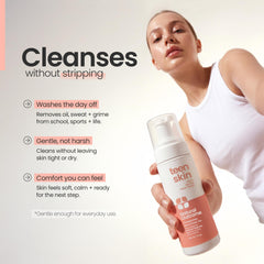 Natural Outcome close-up foam texture demonstrating gentle cleansing action